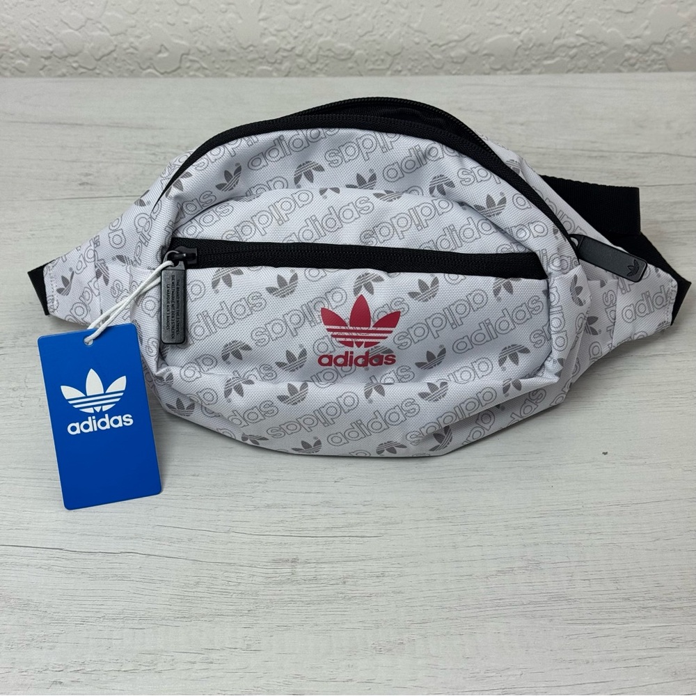 Adidas Gray and Red Waist Bag